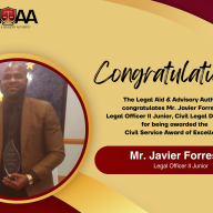 Congratulations! Mr. Javier Forrester